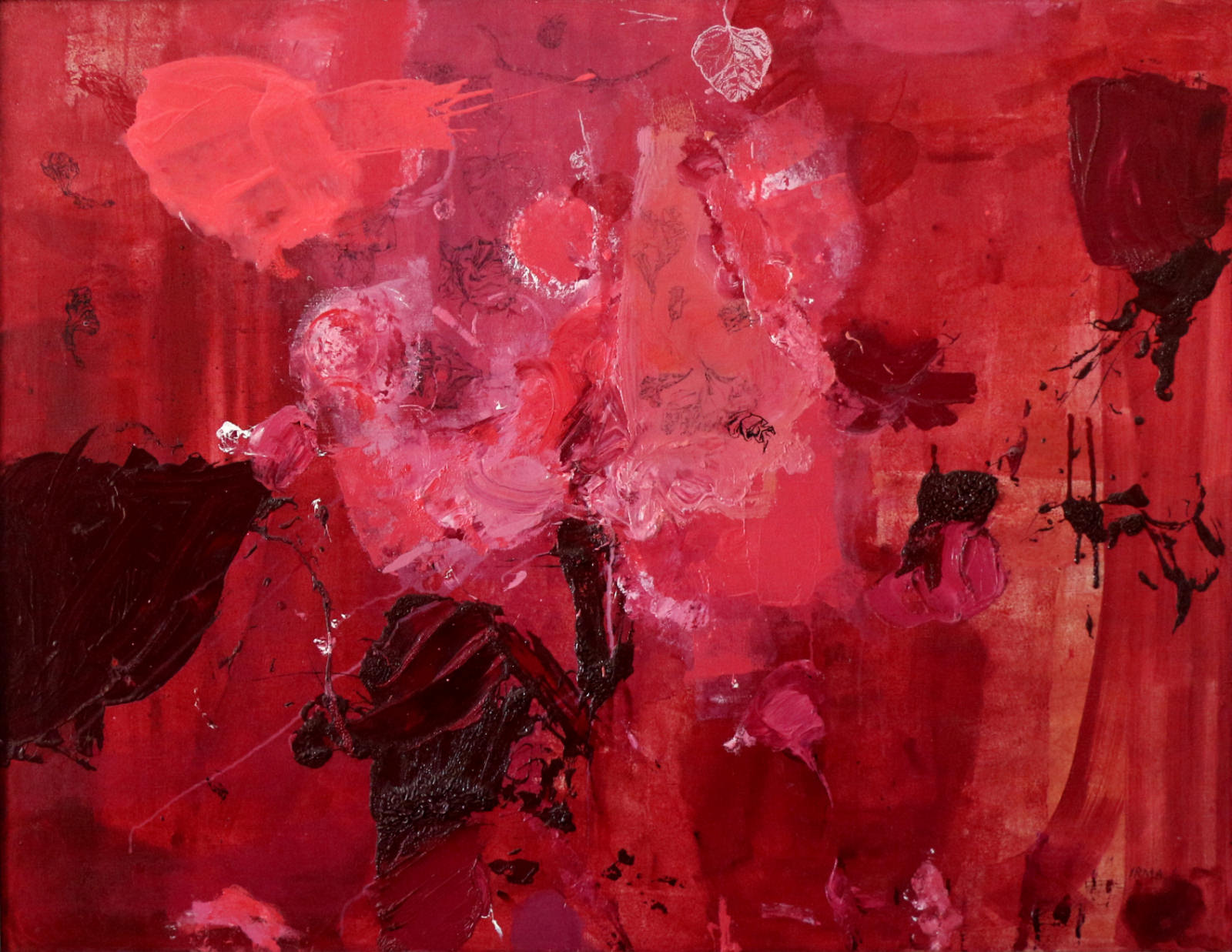 Abstract IX Red (drawing tumbnails), Oil on canvas, marker, 89,5cmx115cm, 2007